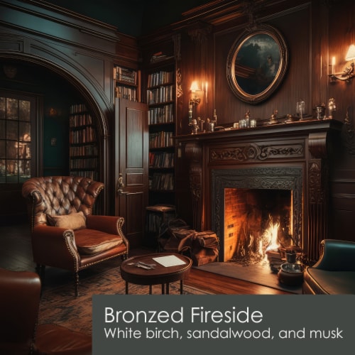 Tuscany Candle™ Homme & Heritage Collection Bronzed Fireside Scented Jar Candle Perspective: left