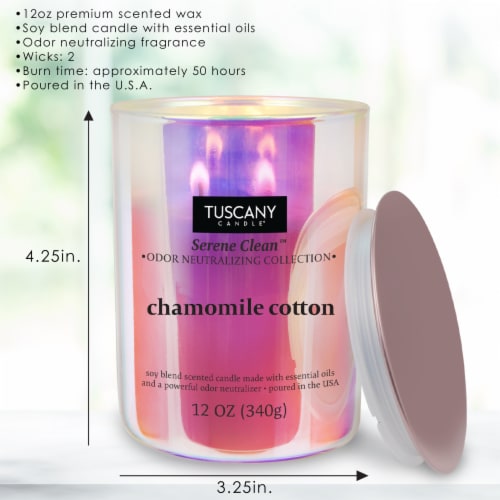 Tuscany Candle™ Serene Clean™ Collection Chamomile Cotton Scented Jar Candle Perspective: left