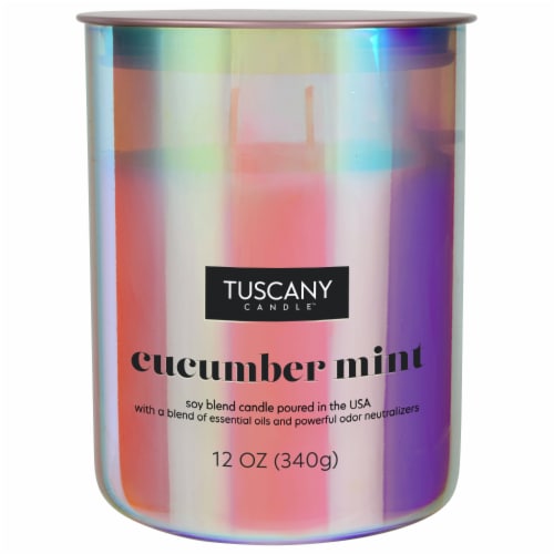 Tuscany Candle™ Serene Clean™ Collection Cucumber Mint Scented Jar Candle Perspective: left
