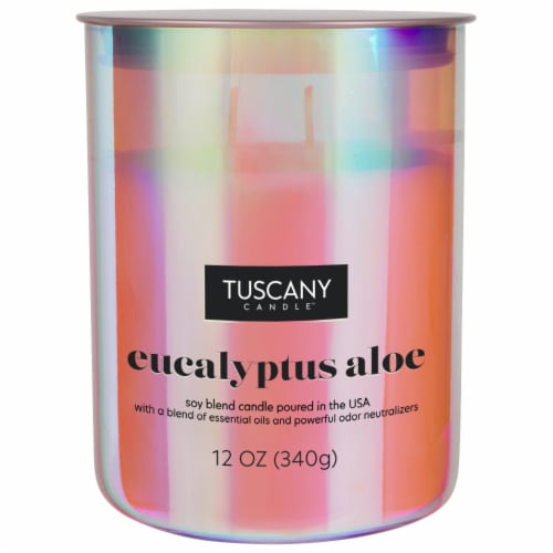 Tuscany Candle™ Serene Clean Collection Eucalyptus Aloe Scented Jar Candle Perspective: left