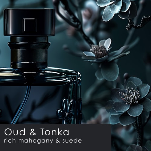 Tuscany Color Splash Collection Scented Jar Candle - Oud & Tonka Perspective: left