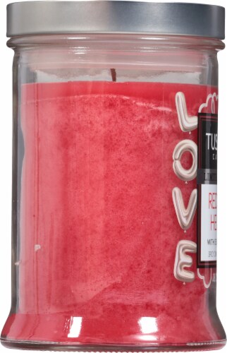Tuscany Valentines Limited Edition Red Hot Hearts Jar Candle Perspective: left