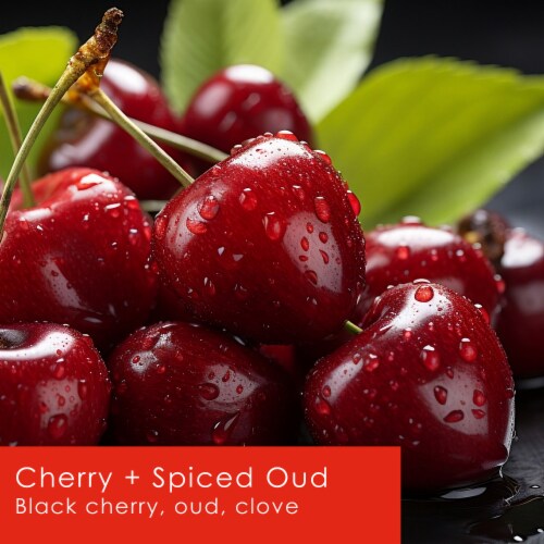 Tuscany Scented Jar Candle Cherry & Spiced Oud Perspective: left