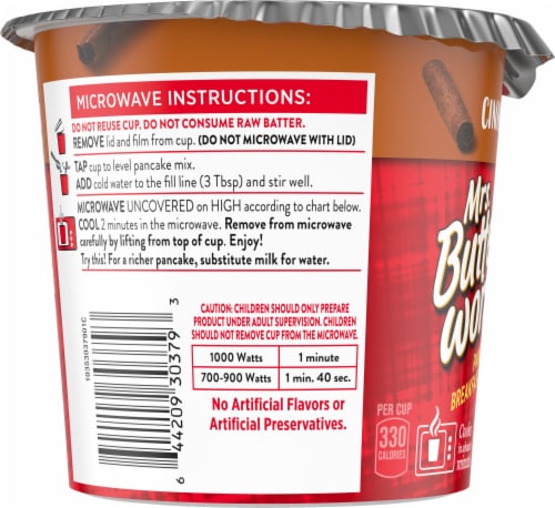 Mrs. Butterworth's Cinnamon Roll Pancake Breakfast Cup Perspective: left