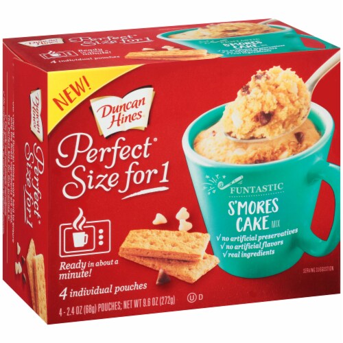 Duncan Hines Perfect Size for 1 S'mores Cake Mix Pouches Perspective: left