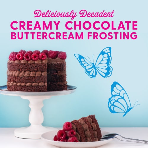 Duncan Hines® Dolly Parton's Creamy Chocolate Buttercream Frosting Perspective: left
