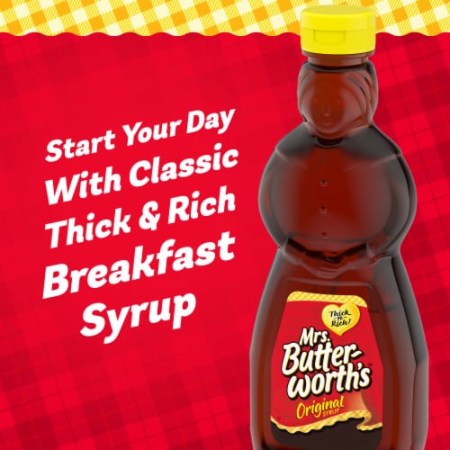 Mrs. Butterworth's Original Thick And Rich Pancake Syrup Perspective: left