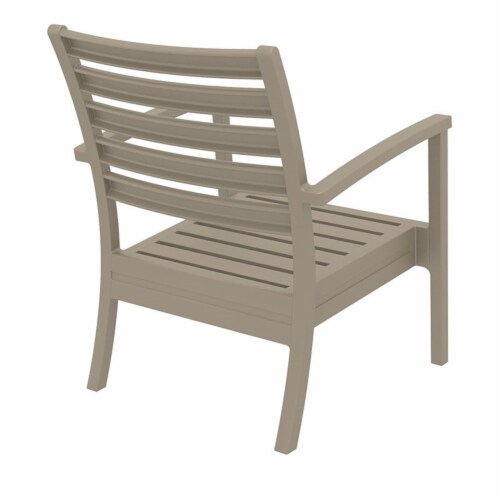 Siesta ISP004-DVR-CNA Artemis XL Outdoor Club Chair with Sunbrella Natural Cushion - Taupe - Perspective: left