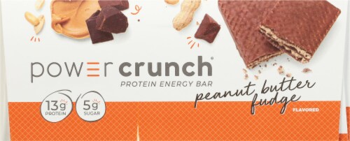 Power Crunch Peanut Butter Fudge Protein Energy Bars Perspective: left