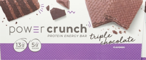 Power Crunch Triple Chocolate Protein Energy Bars Perspective: left
