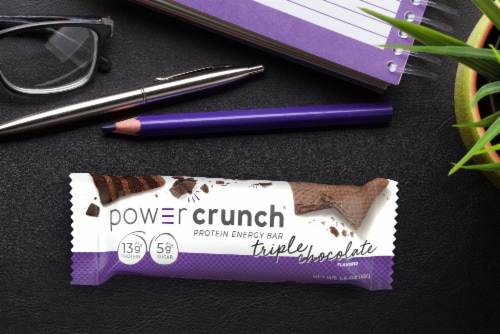 Power Crunch® Triple Chocolate Protein Energy Bar Perspective: left