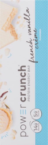 Power Crunch French Vanilla Creme Protein Energy Bar Perspective: left