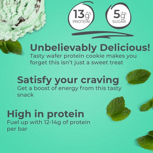 Power Crunch® Chocolate Mint Whey Protein Energy Bars Perspective: left
