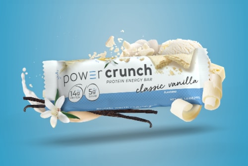 Power Crunch Vanilla Protein Energy Bars Perspective: left