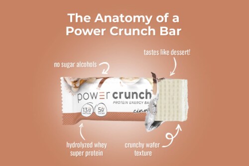 Power Crunch® Cinnamon Roll Protein Energy Bars Perspective: left