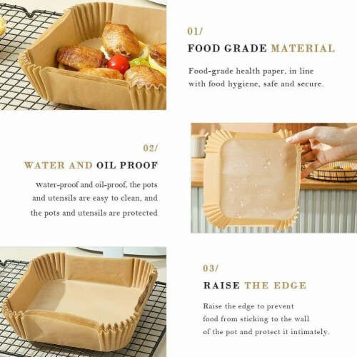Kitcheniva Disposable Paper Air Fryer Liners 200 Pcs Perspective: left