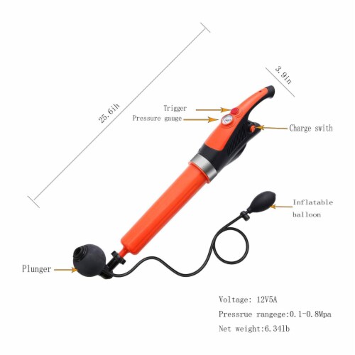 FEIYABDF Bathroom Electric High Pressure Air Toilet Plunger for Unclogging Pipes Perspective: left