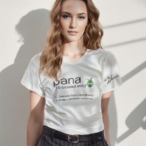 Pana Cotton Shortsleeve Shirt, White Crewneck, Regular Fit, Celebrate Breadfruit & Friendship Perspective: left
