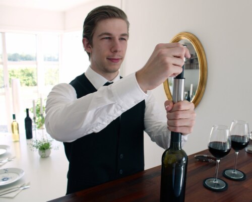 Barvivo Red Wine Aerator & Pump with 2 Stoppers - Ultimate Gift for Any Occasion Perspective: left