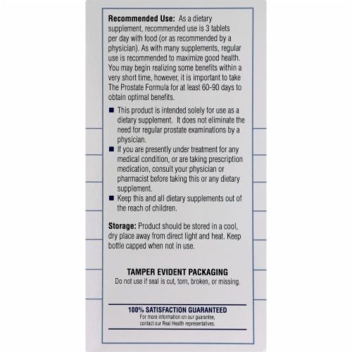 Real Health Prostate Formula with Saw Palmetto Tablets Perspective: left
