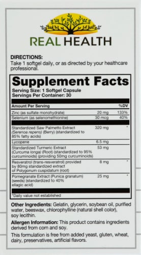 Real Health Prostate Complete Softgels Perspective: left