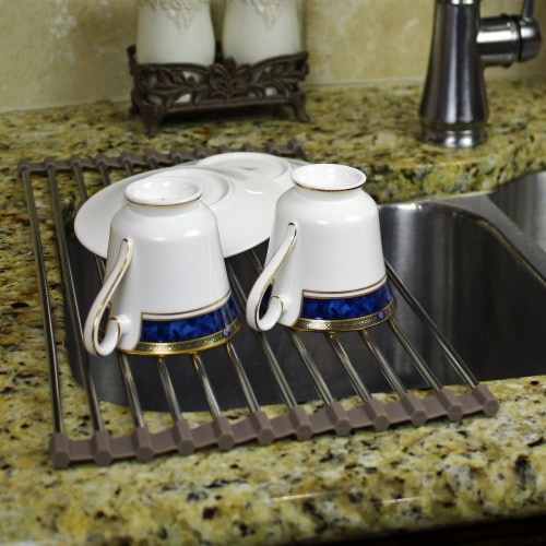 Grand Fusion Over the Sink Stainless Steel Dish Drying Rack Perspective: left