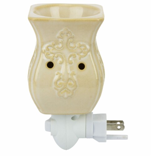 Dawhud Direct Iii Antique White Ceramic Accent Wall Plug-in Wax Warmer Perspective: left