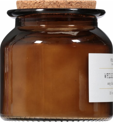 Foundry™ Candle Co. Whiskey + Oak Soy Blend Candle Perspective: left