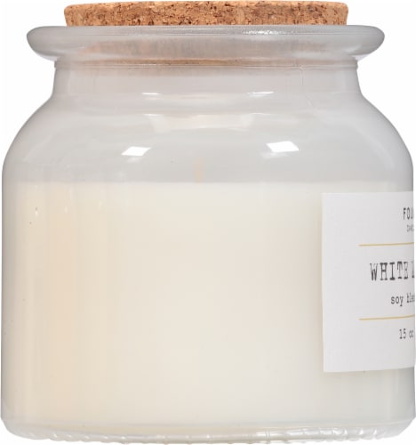 Foundry Candle Co. White Magnolia Soy Wax Candle - Cream Perspective: left