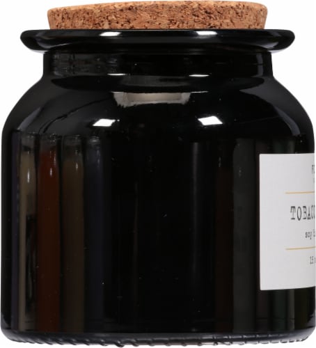 Foundry Candle Co. Tobacco + Amber Soy Wax Candle - Black Perspective: left
