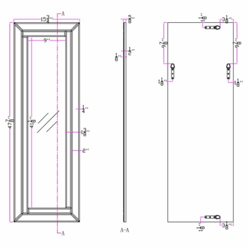 Lincoln Silver Classic Frame Mirror Perspective: left