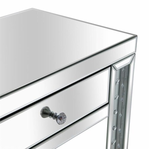 Diana Mirrored Console Table with Clear Mirrored Glass Perspective: left