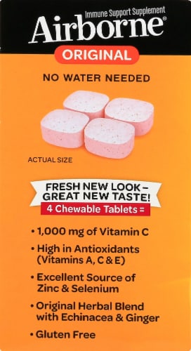 Airborne Original Immune Support Berry Chewable Tablets Perspective: left