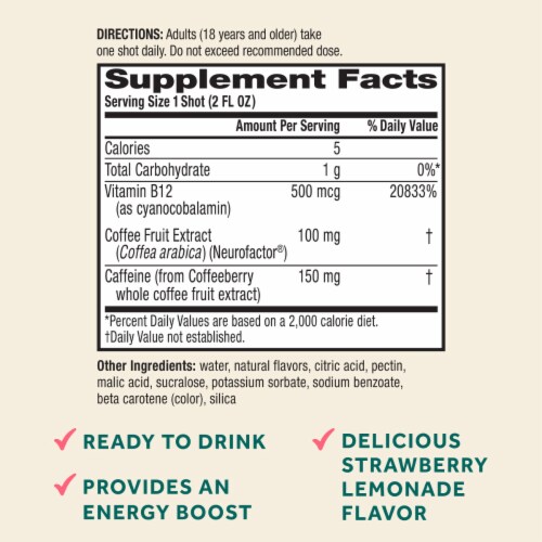 Neuriva Brain + Energy Strawberry Lemonade Dietary Supplement Perspective: left