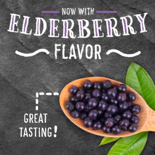 Airborne Elderberry Vitamin C D & E Immune Support Supplement Gummies Perspective: left