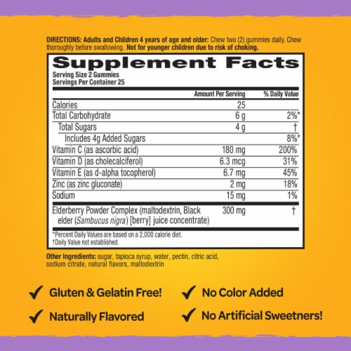 Airborne Kids Elderberry Immune Support Gummies Perspective: left