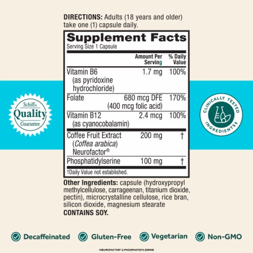 Neuriva Plus Memory Focus Concentration Brain Health Supplement Capsules Perspective: left