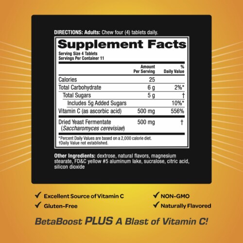 Airborne® Zesty Orangen Advanced Immune Support 2-in-1 Chewable Tablets Perspective: left
