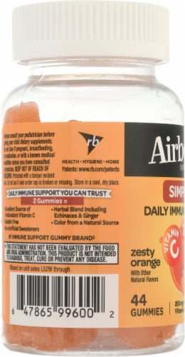 Airborne® Simply-C Vitamin C and Immune Support Orange Gummies Perspective: left