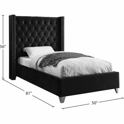 Meridian furniture aiden shop velvet bed