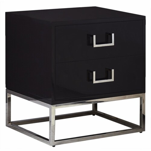 Meridian Furniture Silver Black Nova Side Table