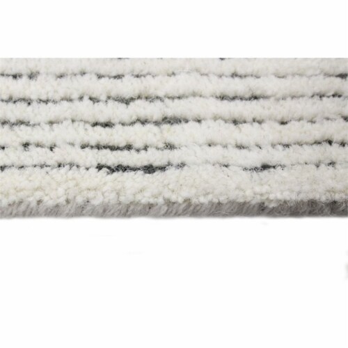 Bashian S176-IVGY-4X6-ALM211 Contempo Collection Solid Contemporary 100 Percent Wool Hand Loo Perspective: left