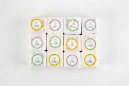Shower Steamers, Set of 12 big fizzies, Cheer up Gift Set, Relaxing Gift Box Perspective: left