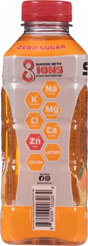 SueroX® Orange Rescue Electrolyte Drink Bottle Perspective: left