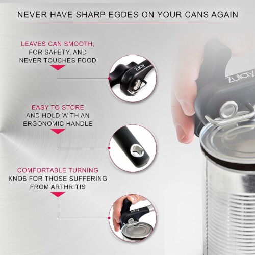 Zulay Kitchen Smooth Edge Can Opener - No Sharp Edges or Cuts Perspective: left