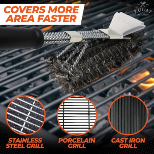 OVERGRILL Stainless Steel Grill Brush: Grill Cleaner for Outdoor BBQs, 8.07  H 6.5 L 5.31 W - Kroger