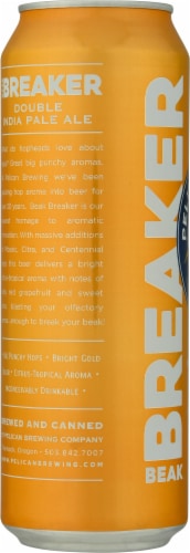 Pelican Brewing Company Beak Breaker Double India Pale Ale Beer Single Can Perspective: left