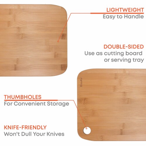 Wooden Cutting Boards for Kitchen - Bamboo Chopping Board Set of 3 Perspective: left