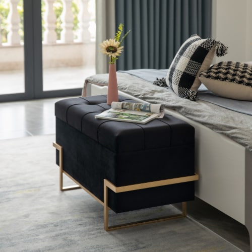 Black gold ottoman hotsell
