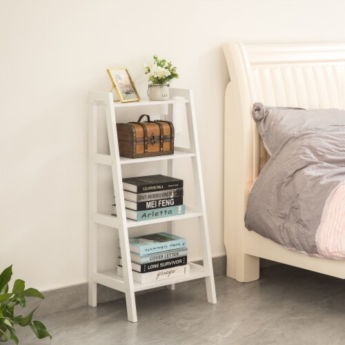 White decorative ladder shelf discount